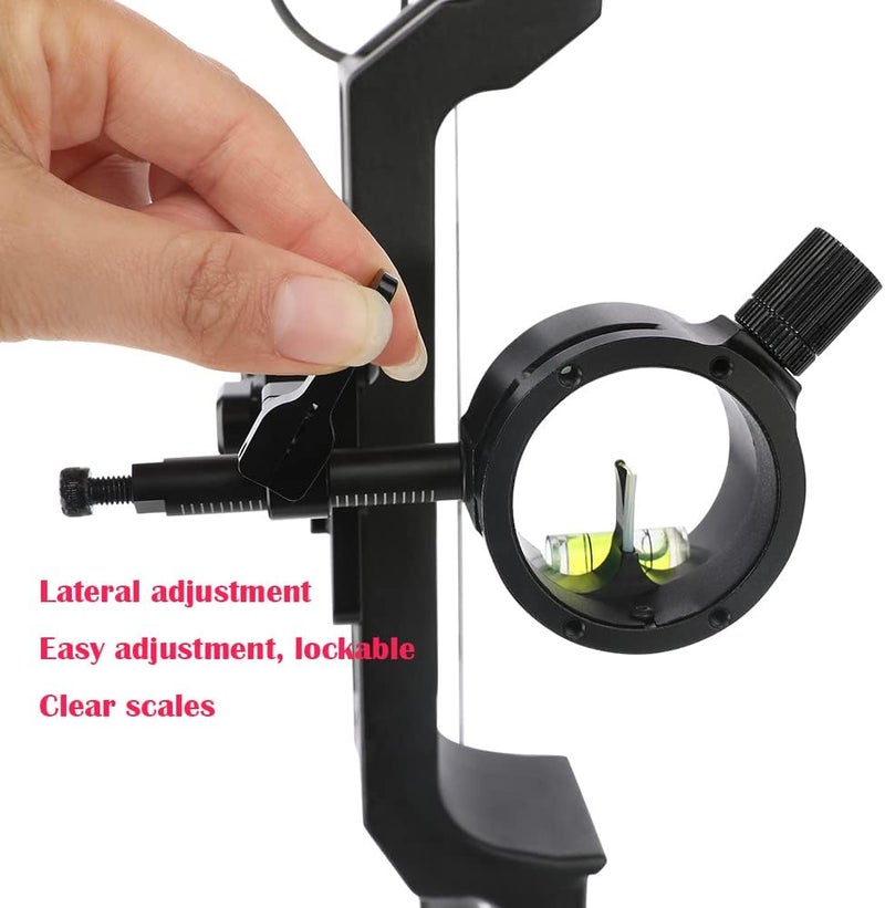 SHARROW Archery Compound Bow Sight Aluminum Alloy 0.019" Fiber Optic 1/2 Pin Bow Sight Micro-Adjustable Aim Sight Toolless Quickset with Sight Light Compound Bow Accessory - Image 3